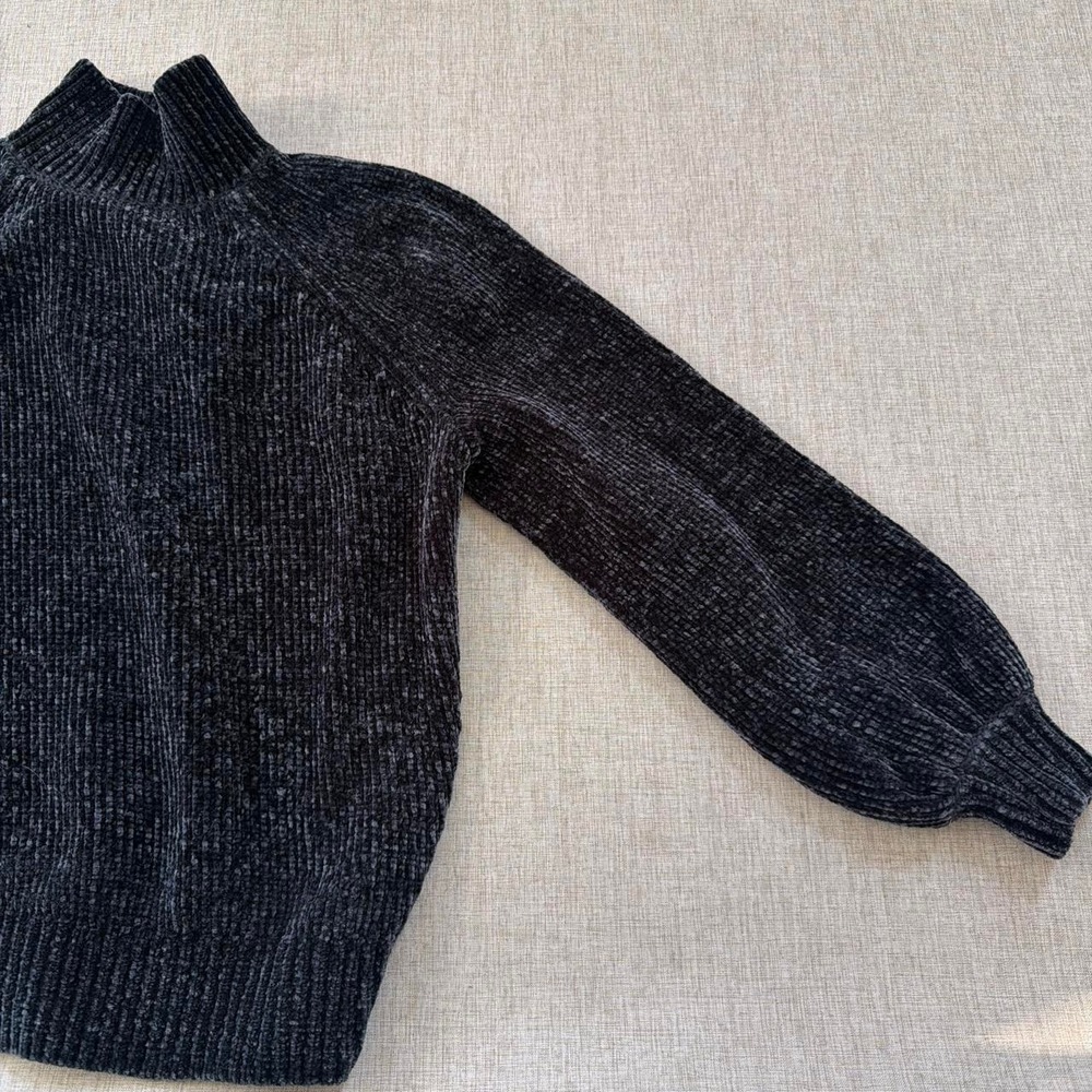 Loft Chenille cozy knit mock neck sweater with balloon sleeves size Small - Picture 7 of 7